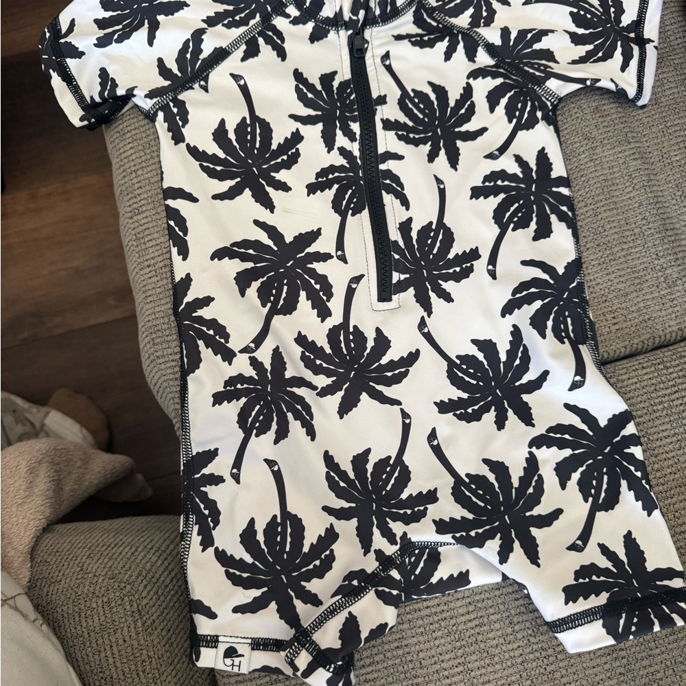 George Black and White Patterned Romper